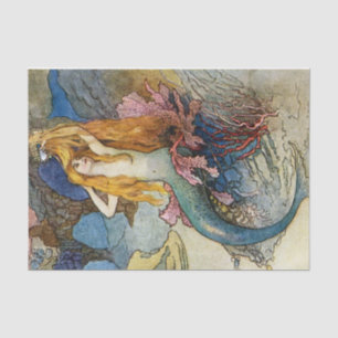 "The Mermaid" von Warwick Goble Seidenpapier