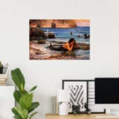 The Merman by John William Waterhouse Poster (Heimbüro)