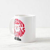 The "MERRY CHRISTMAS" Santa Word Art Mug Kaffeetasse (Vorderseite Links)