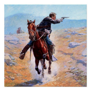 „The Messenger“ Western Art von Charles Schreyvoge Poster