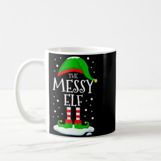 The Messy Elf Christmas Family Matching Xmas Group Kaffeetasse (Links)