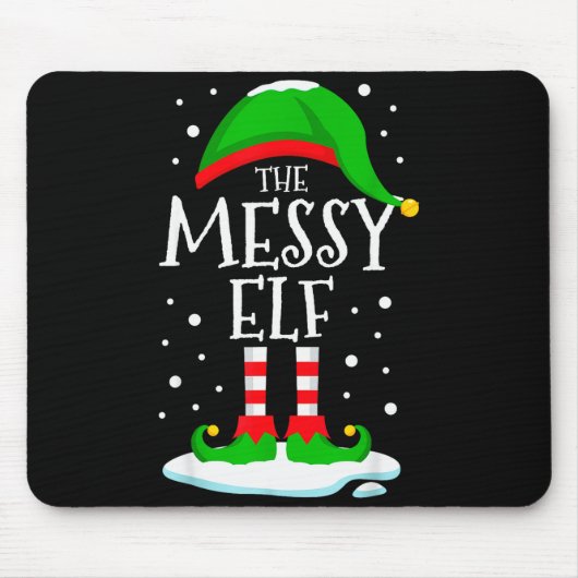 The Messy Elf Christmas Family Matching Xmas Group Mousepad (Vorne)