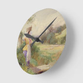 The Milkmaid, 1860 Runde Wanduhr (Winkel)