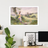 The Milkmaid, 1860 (w/c on paper) Poster (Heimbüro)