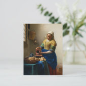 The Milkmaid by Johannes Vermeer Feiertagspostkarte (Stehend Vorderseite)