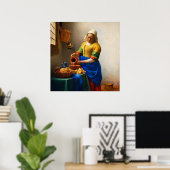 The Milkmaid by Johannes Vermeer Poster (Heimbüro)