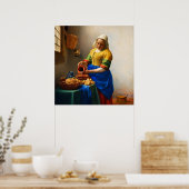 The Milkmaid by Johannes Vermeer Poster (Küche)
