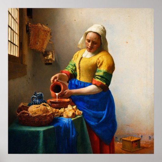 The Milkmaid by Johannes Vermeer Poster (Vorne)