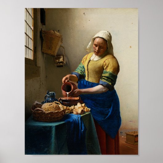 The Milkmaid by Johannes Vermeer Poster (Vorne)