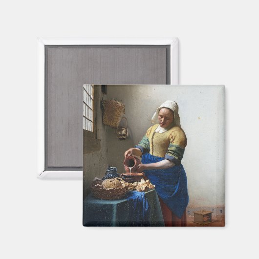 The Milkmaid, Johannes Vermeer, 1657-1658 Magnet (Vorderseite/Rückseite)