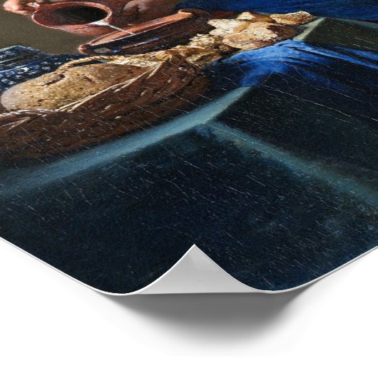 The Milkmaid, Johannes Vermeer, 1657-1658 Poster (Ecke)