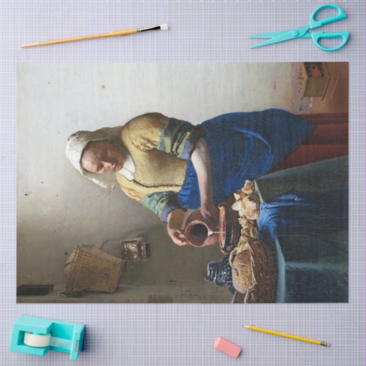 The Milkmaid, Johannes Vermeer, 1657-1658 Seidenpapier (Basteln)