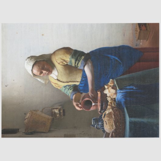 The Milkmaid, Johannes Vermeer, 1657-1658 Seidenpapier (Vorderseite)