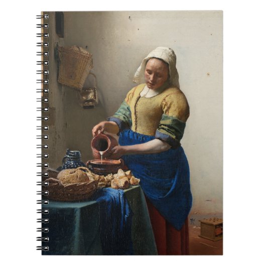 The Milkmaid von Johannes Vermeer, c. 1660 Serving Notizblock (Vorderseite)