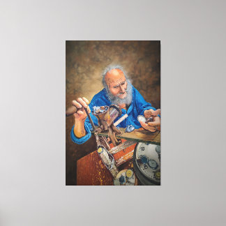 The Mill of Time: Symbolic Oil Painting of Old Man Leinwanddruck