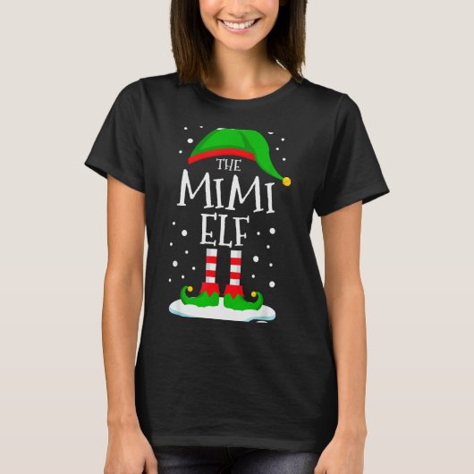 The Mimi Elf Christmas Family Matching Xmas Grandm T-Shirt (Vorderseite)