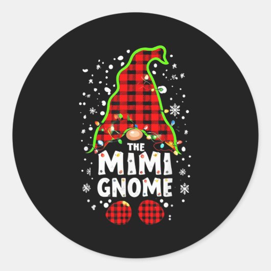 The Mimi Gnome Matching Family Christmas Outfit Gr Runder Aufkleber (Vorderseite)