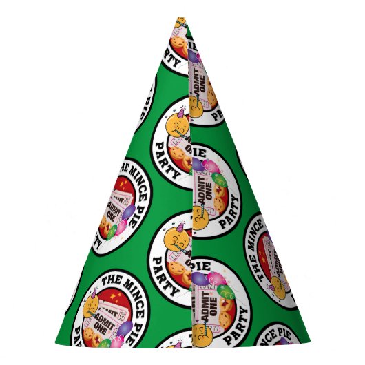 The Mince Pie Party Hat (grün bkgrd) Partyhütchen (Rückseite)