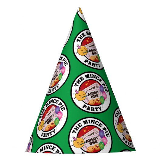 The Mince Pie Party Hat (grün bkgrd) Partyhütchen (Vorderseite)