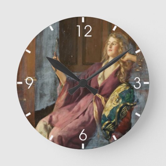 The Minx (by John Collier) Runde Wanduhr (Vorderseite)