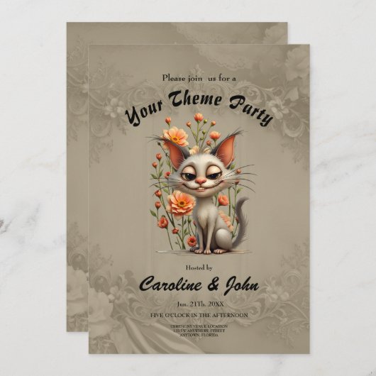 The mischievous cat  einladung (Vorne/Hinten)