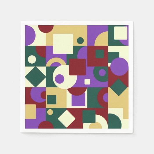 The Modern Art Cubism Squares Circles Appetizer Di Serviette (Vorderseite)