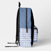The Modern Classic — Blue & White Gingham Bedruckter Rucksack (Links)