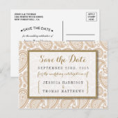 The Modern Paisley Wedding Collection - Brown Ankündigungspostkarte (Vorne/Hinten)