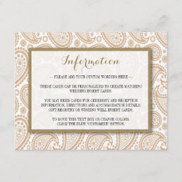 The Modern Paisley Wedding Collection - Brown Begleitkarte