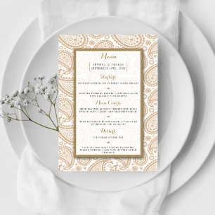 The Modern Paisley Wedding Collection - Brown Menükarte