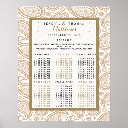 The Modern Paisley Wedding Collection - Brown Poster (Vorne)