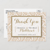 The Modern Paisley Wedding Collection - Brown Postkarte (Vorne/Hinten)