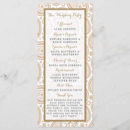 The Modern Paisley Wedding Collection - Brown Programm (Rückseite)