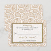 The Modern Paisley Wedding Collection - Brown RSVP Karte (Vorne/Hinten)