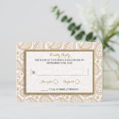 The Modern Paisley Wedding Collection - Brown RSVP Karte (Stehend Vorderseite)