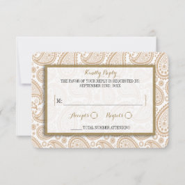 The Modern Paisley Wedding Collection - Brown RSVP Karte