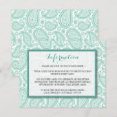 The Modern Paisley Wedding Collection - Green Begleitkarte (Vorne/Hinten)