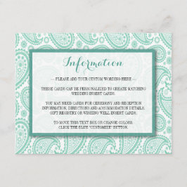 The Modern Paisley Wedding Collection - Green Begleitkarte
