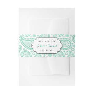 The Modern Paisley Wedding Collection - Green Einladungsbanderole