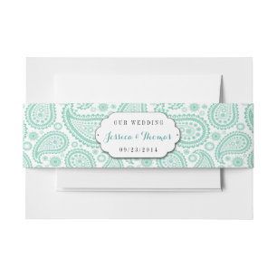 The Modern Paisley Wedding Collection - Green Einladungsbanderole