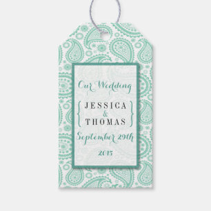 The Modern Paisley Wedding Collection - Green Geschenkanhänger