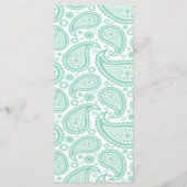 The Modern Paisley Wedding Collection - Green Menükarte (Rückseite)