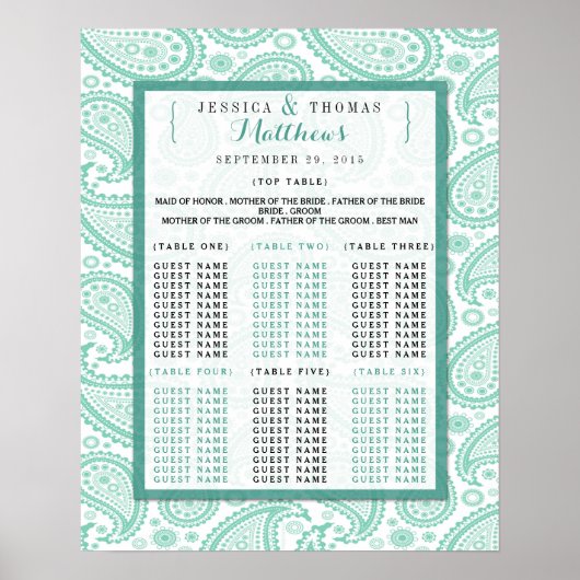 The Modern Paisley Wedding Collection - Green Poster (Vorne)