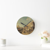 The Molo and the Zecca, Venice (oil on canvas) Runde Wanduhr (Zuhause)