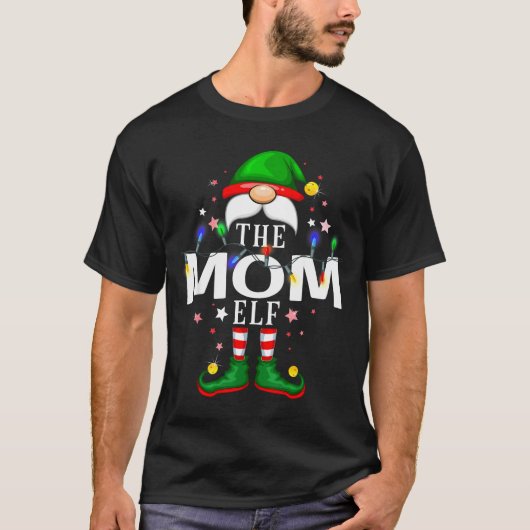 The Mom Elf Christmas Family Pajama Party  T-Shirt (Vorderseite)