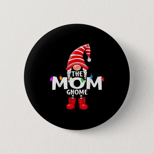 The Mom Gnome Christmas Matching Pajama Button (Vorderseite)