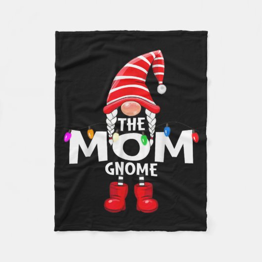 The Mom Gnome Christmas Matching Pajama Fleecedecke (Vorderseite)