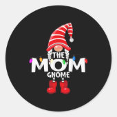 The Mom Gnome Christmas Matching Pajama Runder Aufkleber (Vorderseite)