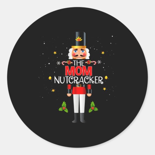 The Mom Nutcracker Group Matching Family Christmas Runder Aufkleber (Vorderseite)