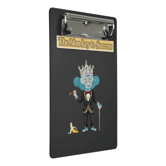 The Mon-key To success gift  Mini Klemmbrett (Schrägansicht)